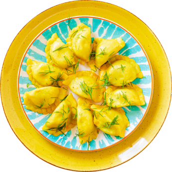 Z kaszą gryczaną i grzybami